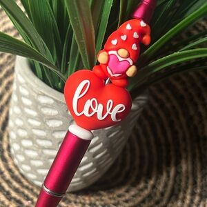 Gnome Valentines Beaded Pen